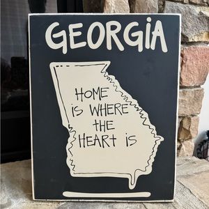 Georgia Home is Where the Heart‎ Is wood sign